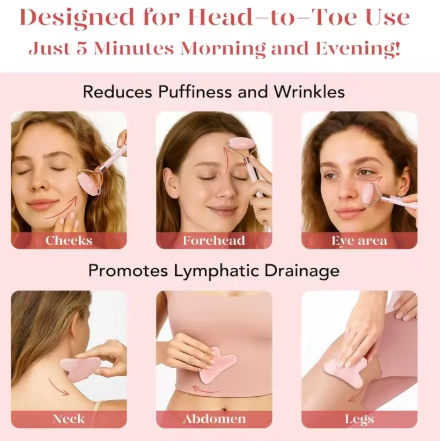 2Pcs Roller for Face Neck Eye Facial Massage Kit